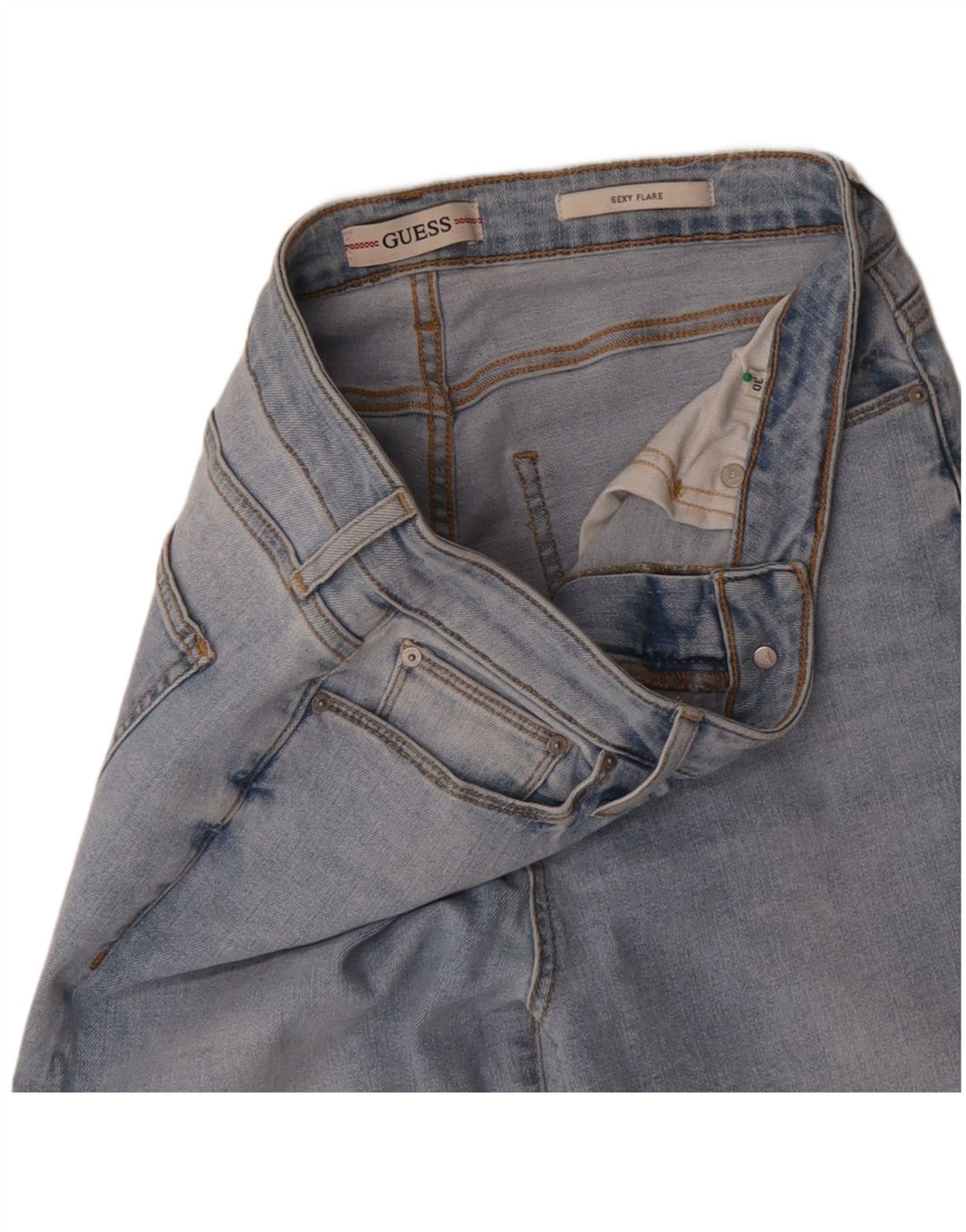 Calça jeans feminina sexy larga GUESS W30 L31 azul