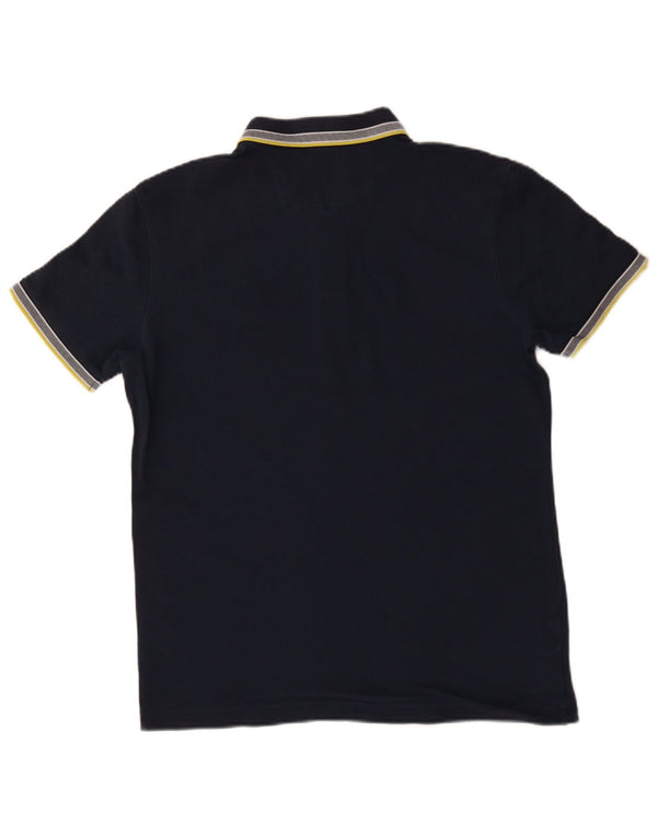 Camisa polo masculina Hugo Boss grande algodão listrado azul marinho