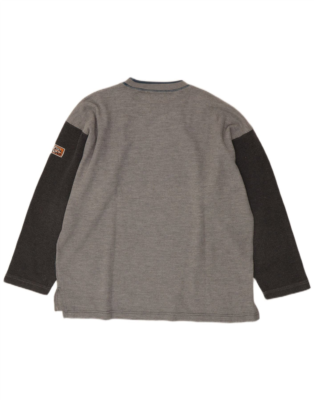Lee Mens Graphic Top Manga Longa Grande Algodão Colorblock Cinza