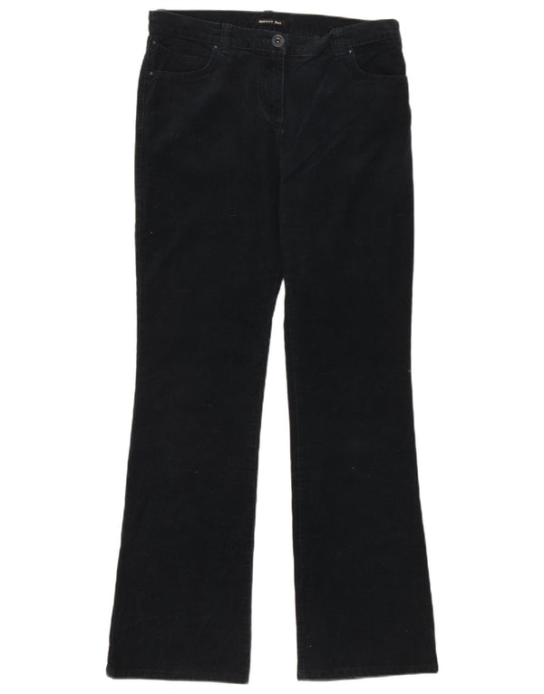 Calça feminina de veludo Marks & Spencer Reino Unido 12 médio W32 L32 azul marinho