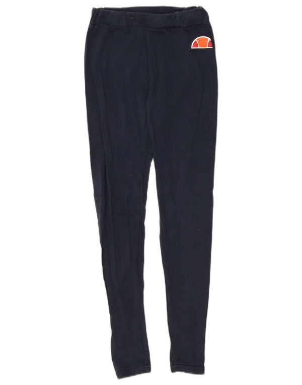 Leggings femininas Ellesse UK 10 pequenas algodão azul marinho