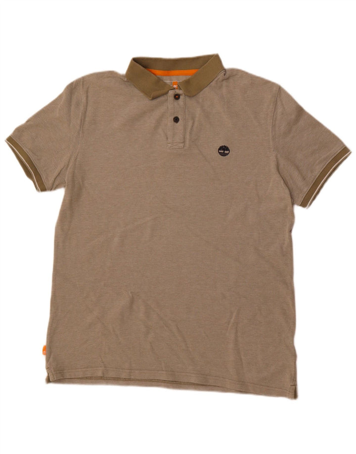 Camisa polo masculina Timberland Regular Fit médio algodão cáqui