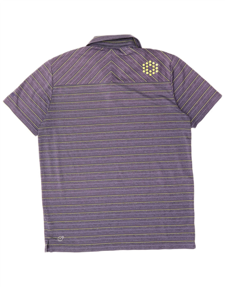 Camisa polo masculina PUMA grande listrada roxa
