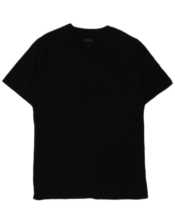 Camiseta masculina Hugo Boss Top médio algodão preto