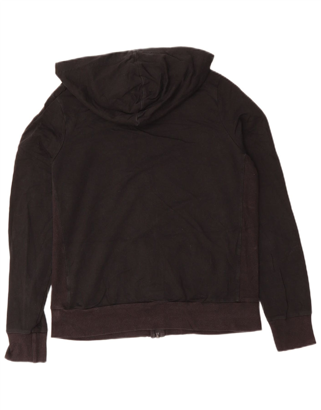 Suéter feminino com capuz e zíper MARKS & SPENCER Reino Unido 14 grande algodão preto