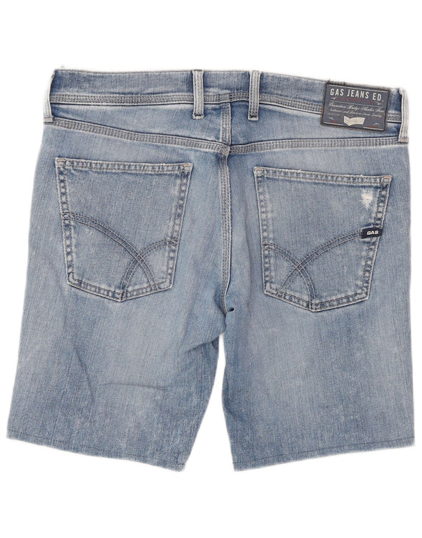 Gas Mens Denim Shorts Grande W33 Azul Algodão