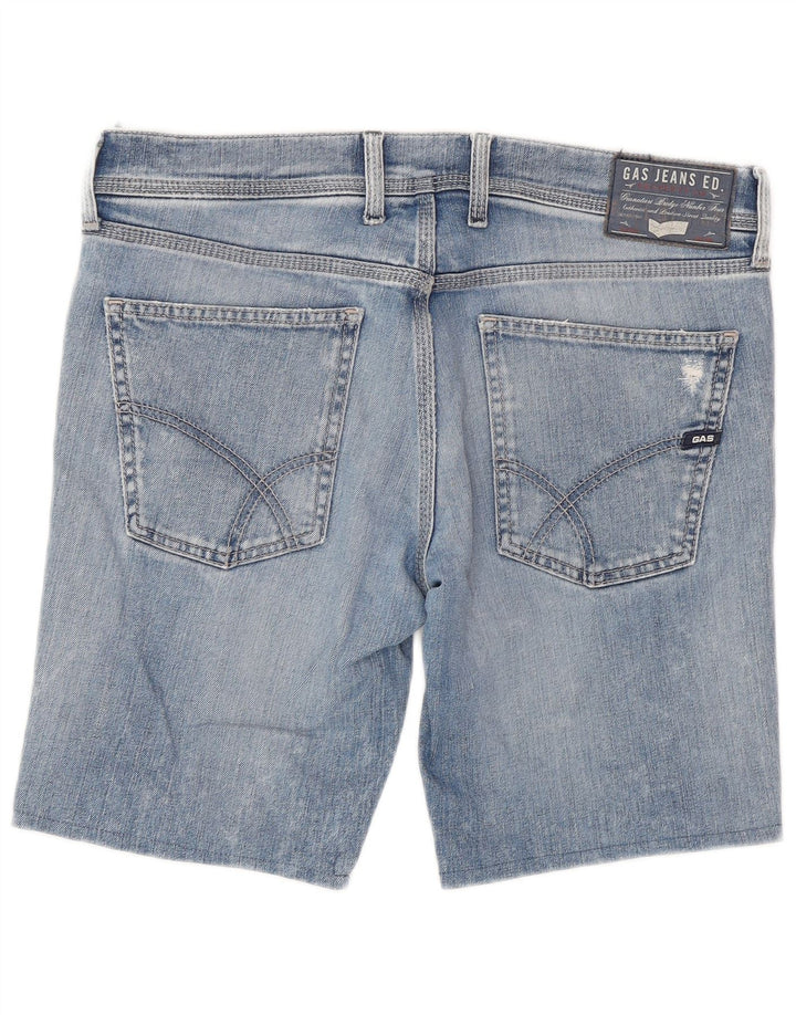 Gas Mens Denim Shorts Grande W33 Azul Algodão