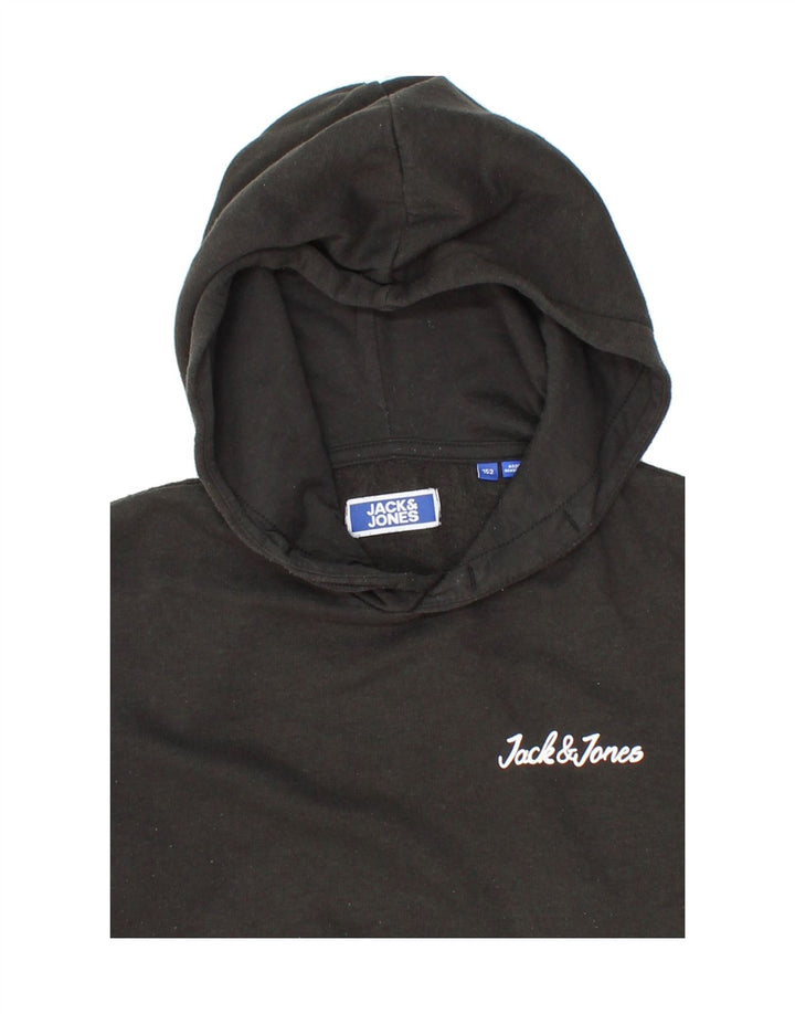 JACK & JONES Boys Hoodie Jumper 11-12 Years Black Cotton Vintage Jack & Jones and Second-Hand Jack & Jones from Messina Hembry 