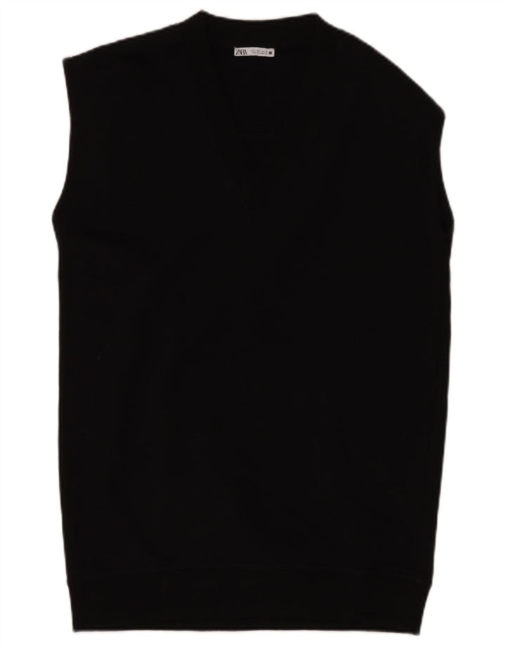 Vestido jumper feminino sem mangas ZARA Reino Unido 10 pequeno preto