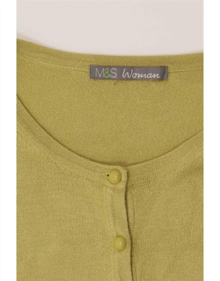 Suéter cardigã feminino Marks & Spencer Reino Unido 14 verde médio