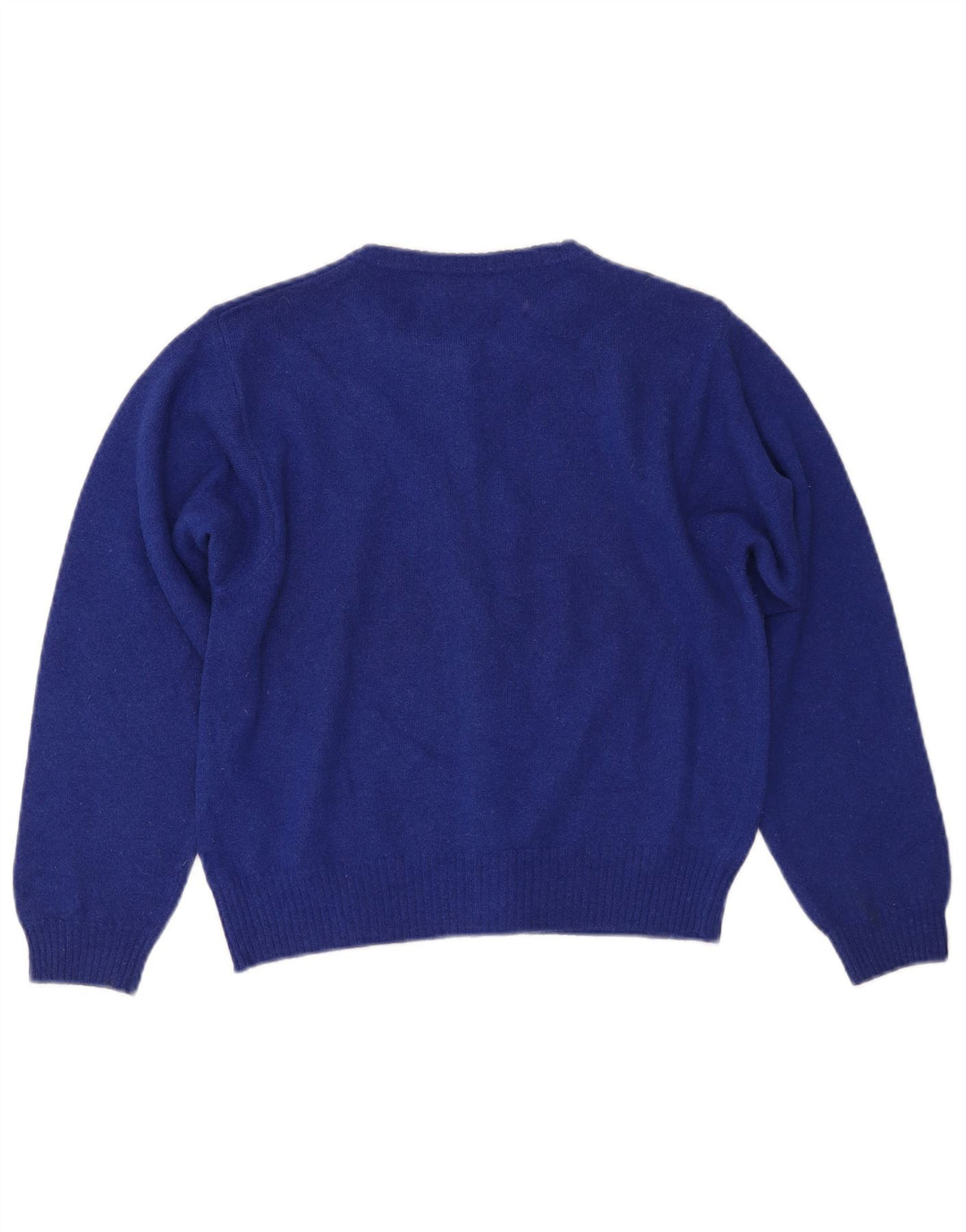 Suéter cardigã feminino BENETTON UK 14 grande lã azul