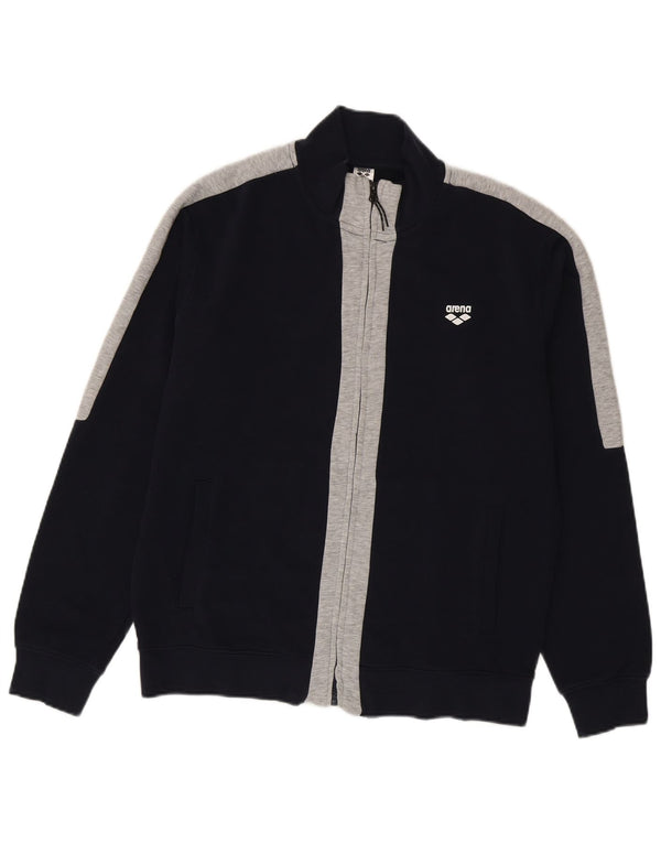 Arena Mens Treino Top Jaqueta Grande Algodão Colourblock Azul Marinho