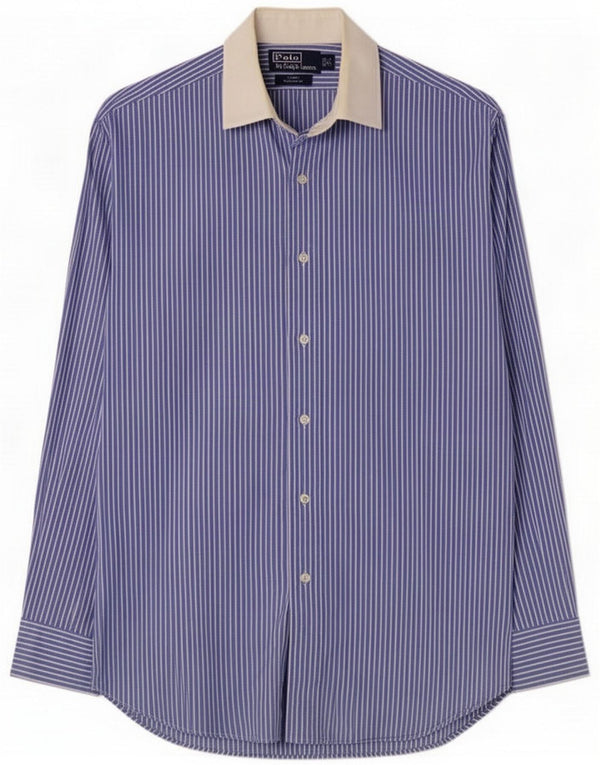 Polo Ralph Lauren Mens Regent Shirt Tamanho 16 Grande listra azul