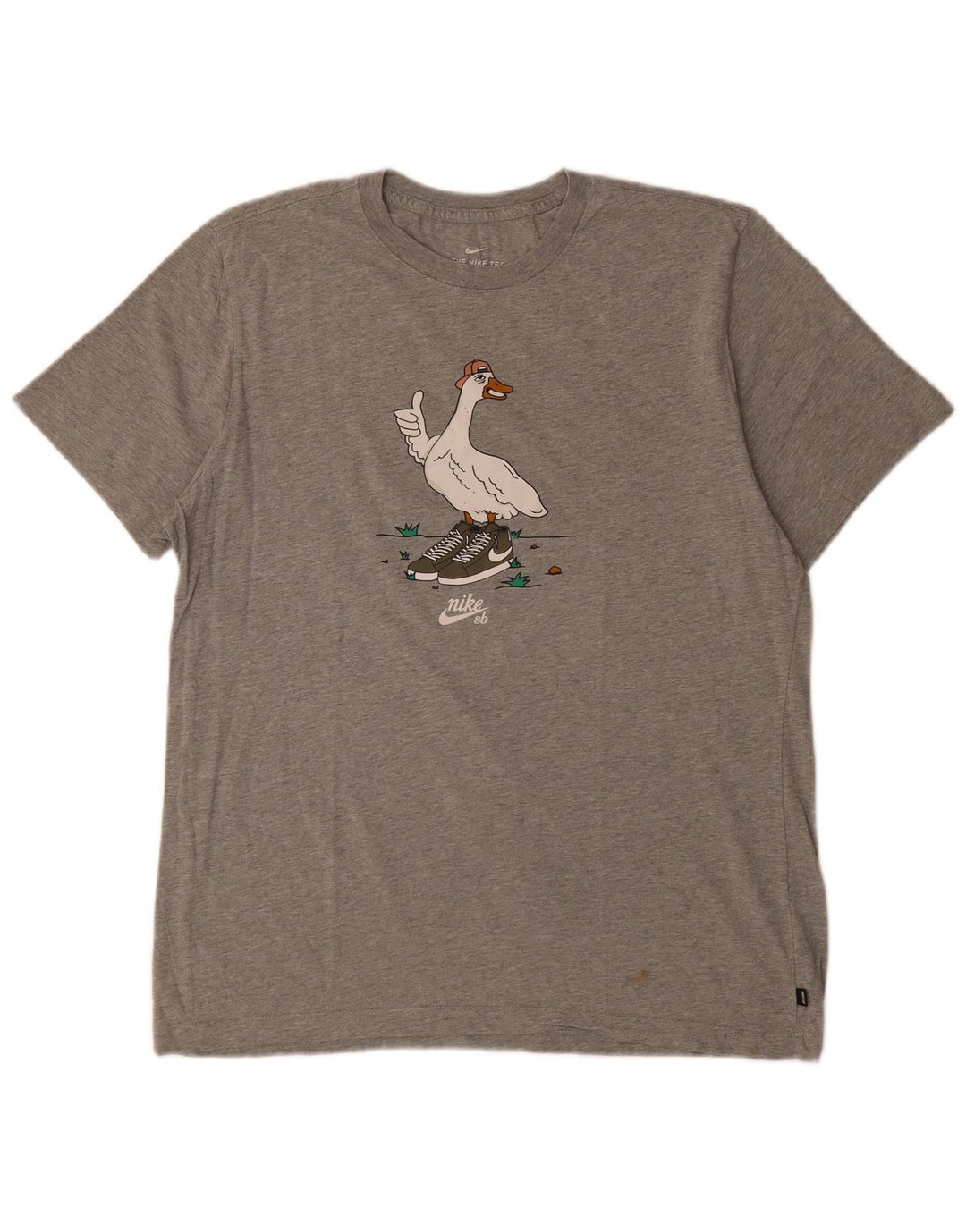 Camiseta gráfica masculina NIKE Top grande algodão cinza