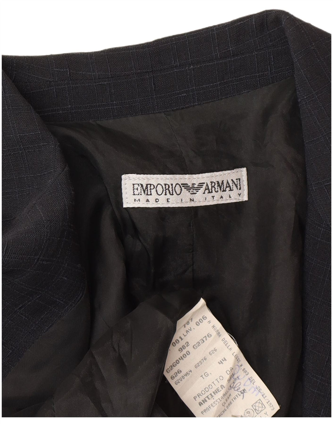 Emporio Armani Jaqueta Blazer Feminina com 1 Botão IT 44 Médio Azul Marinho Xadrez