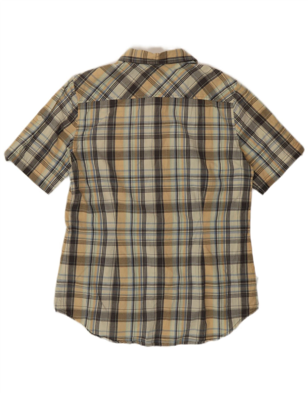 Camisa feminina Aigle manga curta EU 40 médio xadrez multicolorido algodão
