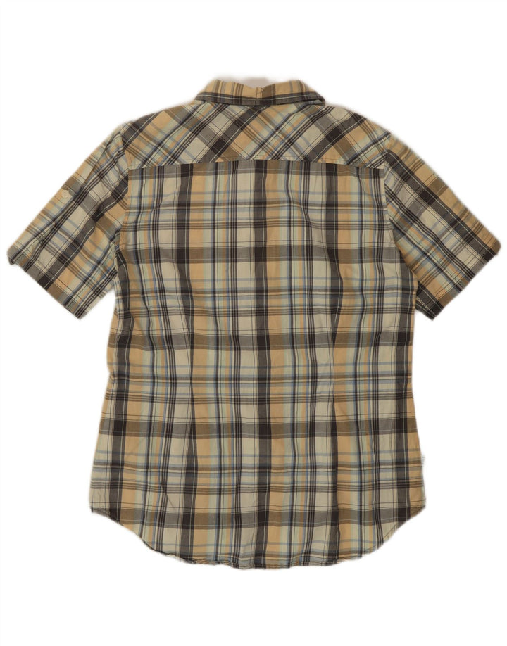 Camisa feminina Aigle manga curta EU 40 médio xadrez multicolorido algodão