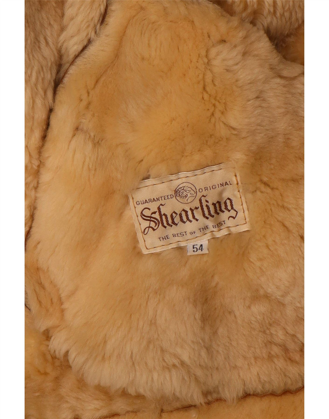 Jaqueta masculina vintage de shearling IT 54 2XL marrom shearling