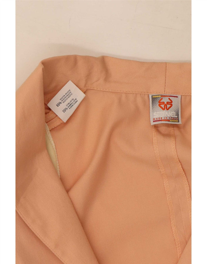 Jaqueta blazer feminina Stefanel com 2 botões Reino Unido 10 poliéster rosa pequeno