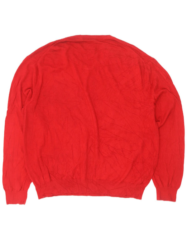 Suéter masculino Chaps com decote em V 2XL algodão vermelho