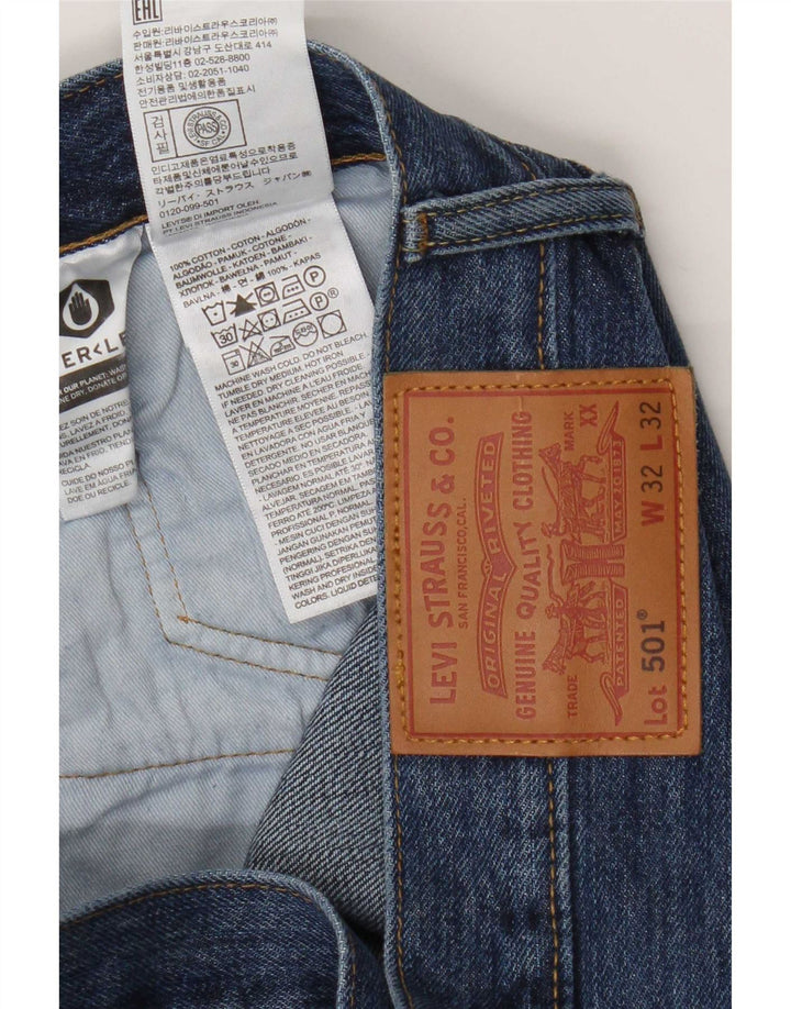 Levi's Masculino 501 Straight Jeans W32 L32 Azul Algodão