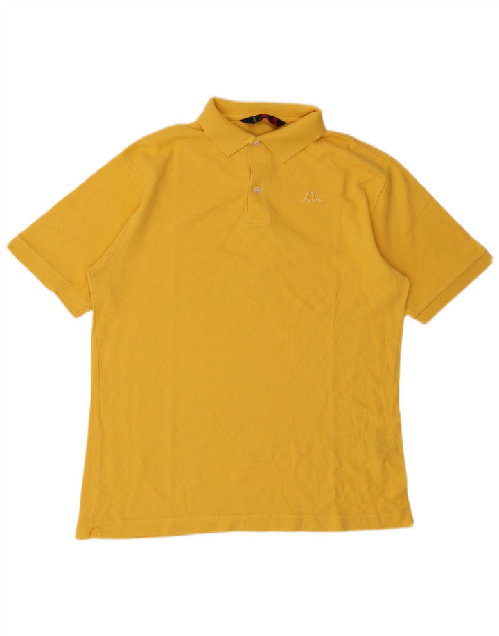 Camisa polo masculina Kappa algodão amarelo médio