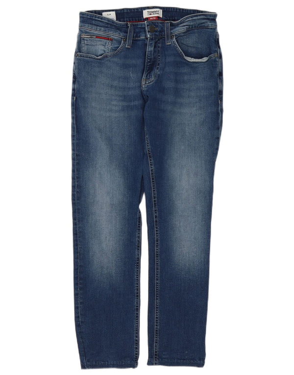 Tommy Hilfiger Masculino Slim Jeans W30 L28 Azul Algodão