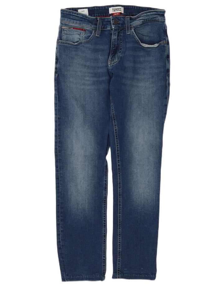 Tommy Hilfiger Masculino Slim Jeans W30 L28 Azul Algodão