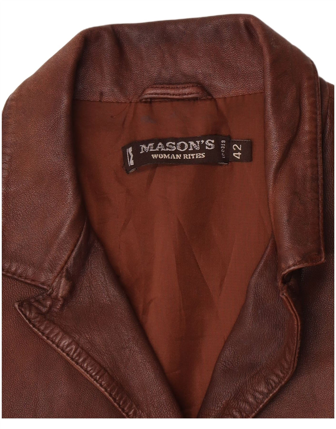 Jaqueta blazer feminina de couro com 3 botões da Mason IT 42 marrom médio