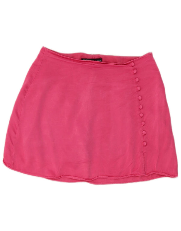 Zara Womens Skort Pequeno W26 Viscose Rosa