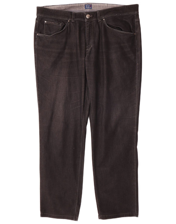 Trussardi Calça masculina reta casual W38 L32 algodão cinza