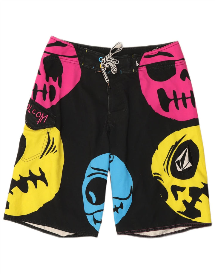 Calções de banho masculinos Volcom Graphic preto médio poliéster