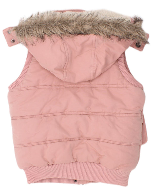 Colete acolchoado com capuz para meninas Fat Face 8-9 anos de poliéster rosa