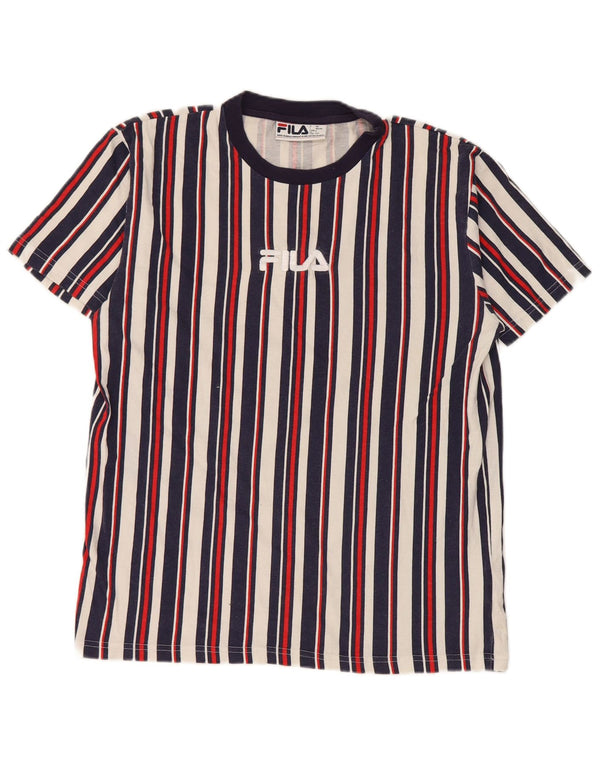 Camiseta masculina Fila Graphic Top IT 46/38 pequeno algodão listrado azul marinho