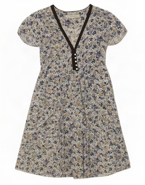 Vestido feminino Zara A-Line UK 12 médio floral multicolorido