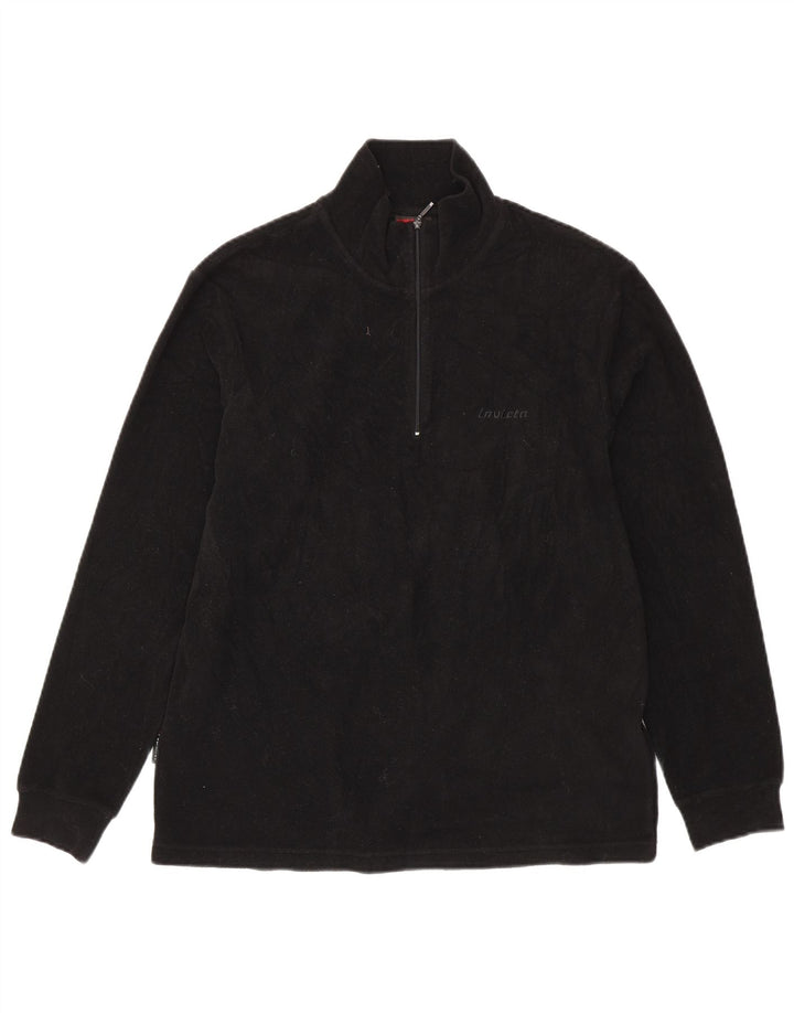 Suéter de lã masculino INVICTA com zíper e gola grande preto