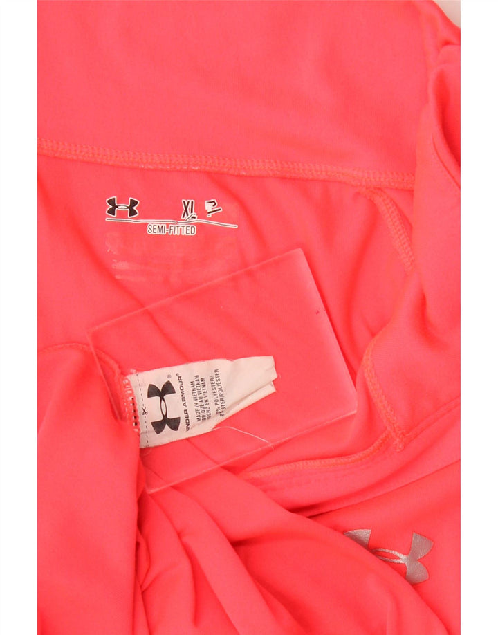 Pulôver feminino Under Armour com zíper e gola em poliéster rosa