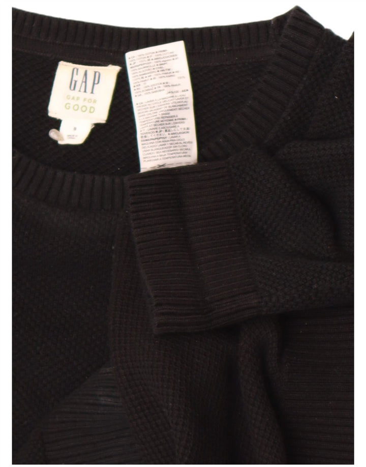 Suéter masculino Gap com gola redonda, pequeno algodão preto