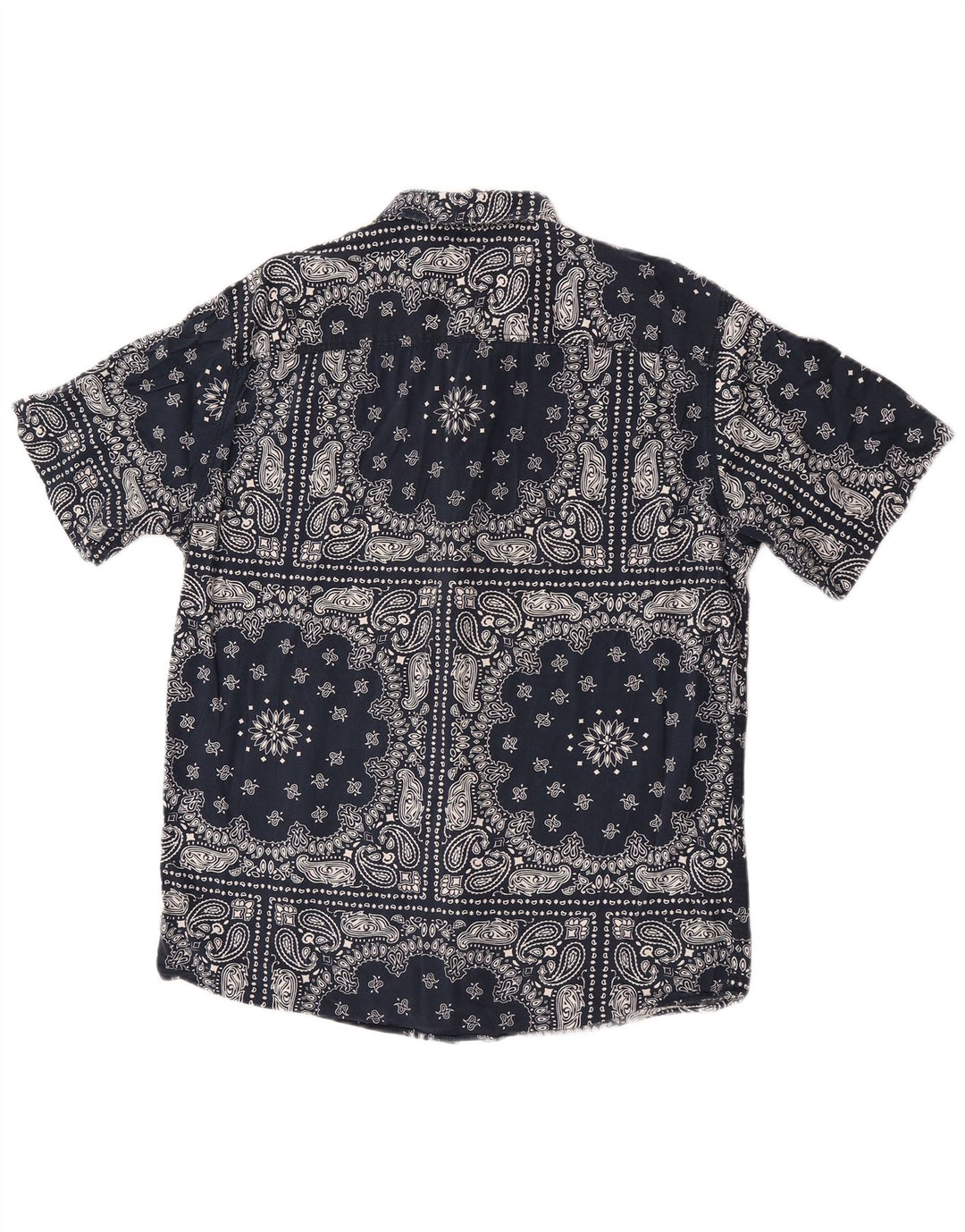 Camisa masculina de manga curta Jack & Jones média azul marinho algodão paisley