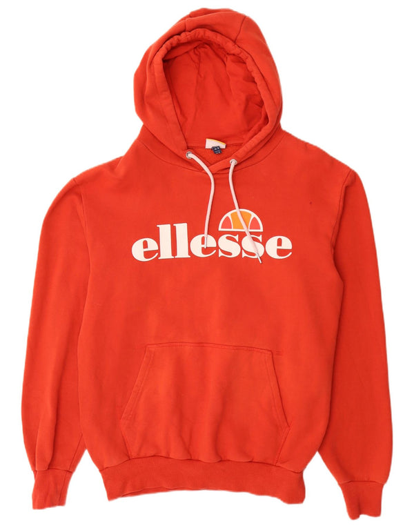Ellesse moletom feminino com capuz e ajuste solto gráfico Reino Unido 12 algodão vermelho médio