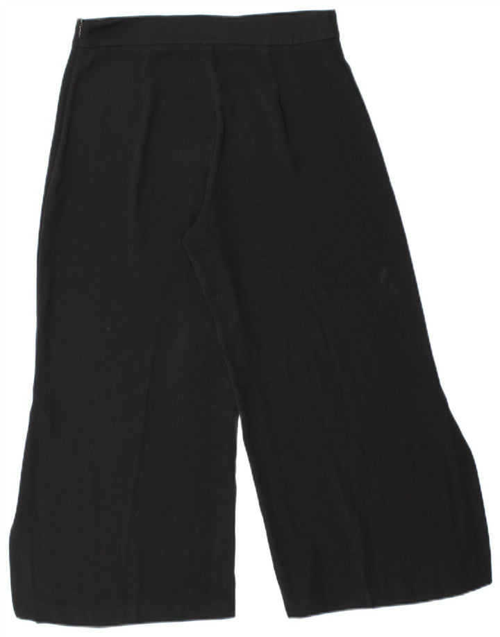Zara Calça capri feminina de perna larga pequena W26 L22 preta