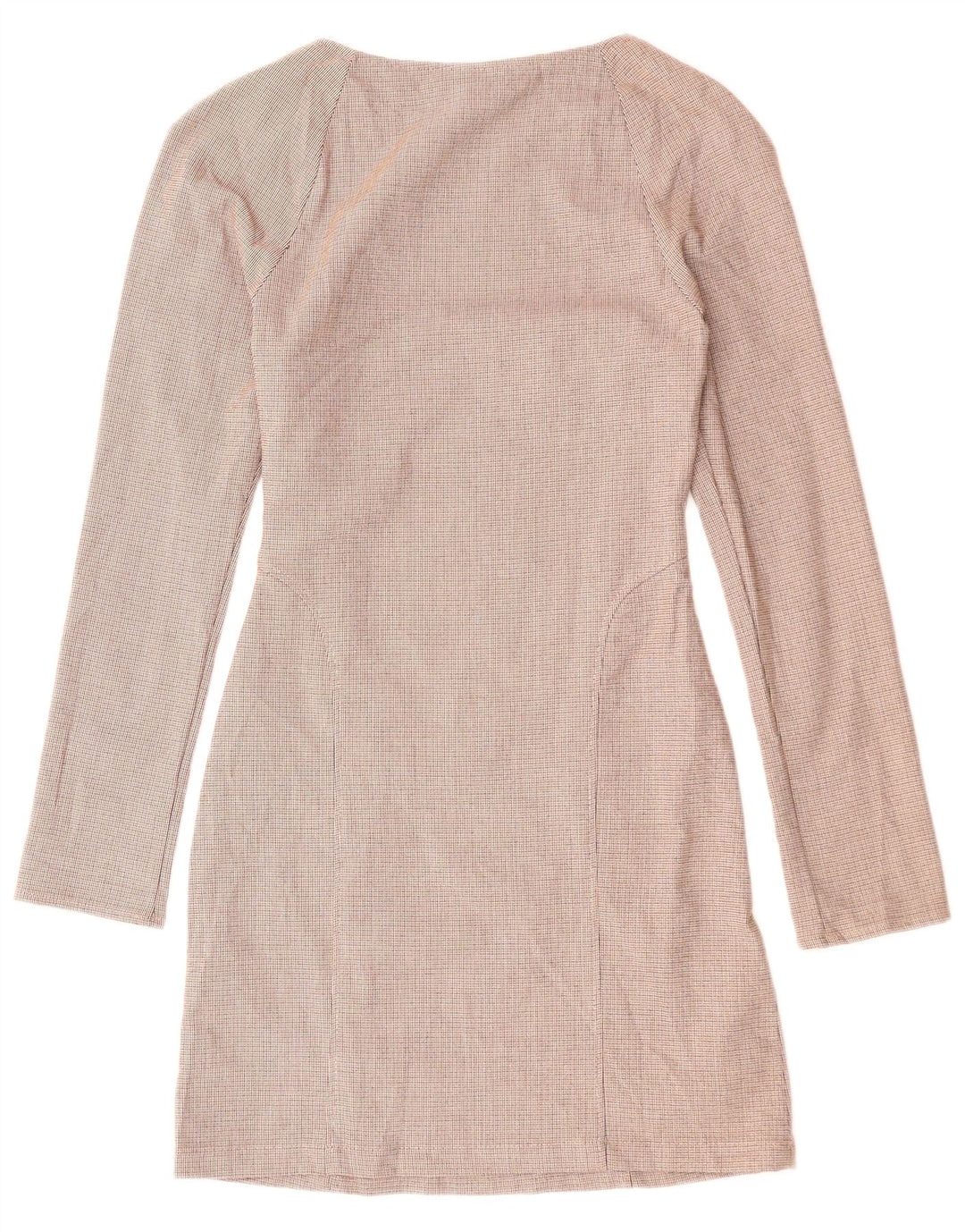 Vestido feminino ZARA com bainha de manga comprida UK 6 XS poliéster xadrez vermelho