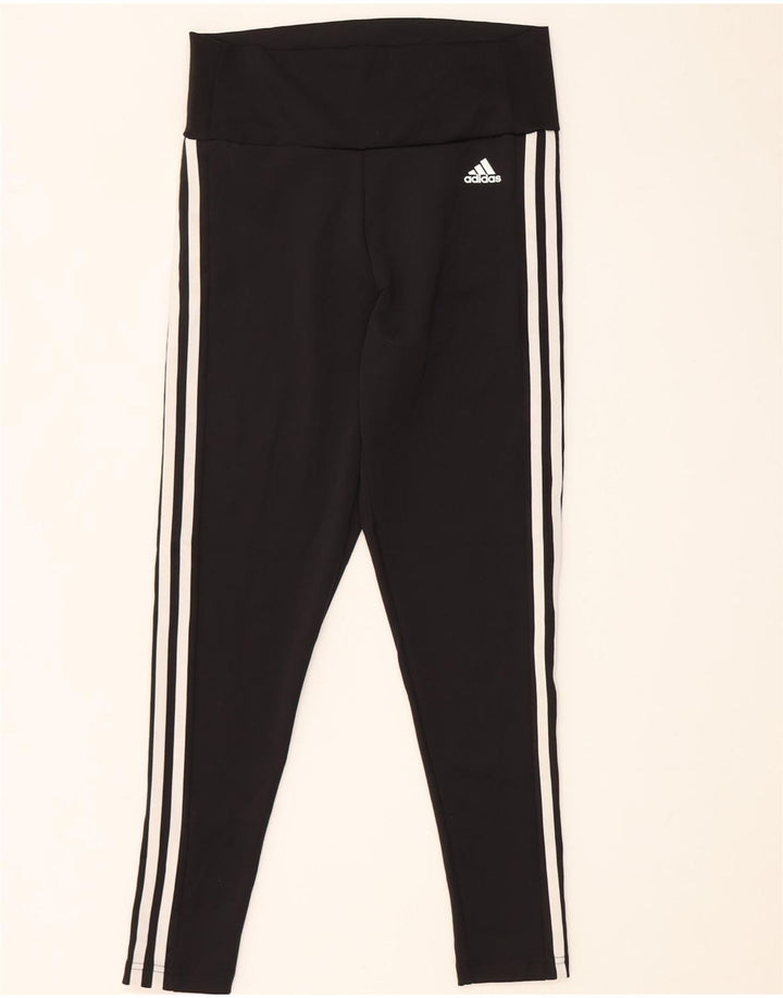 ADIDAS Womens Aeroready Leggings UK 12/14 Médio Preto Poliéster