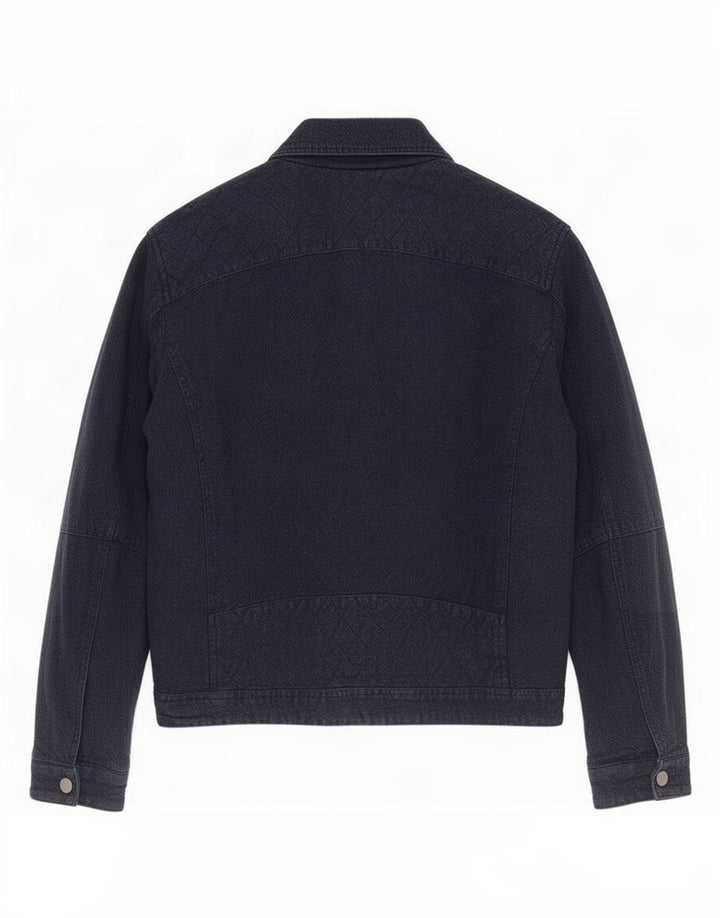 Jaqueta masculina Zara Biker UK 42 XL azul marinho poliéster moderno