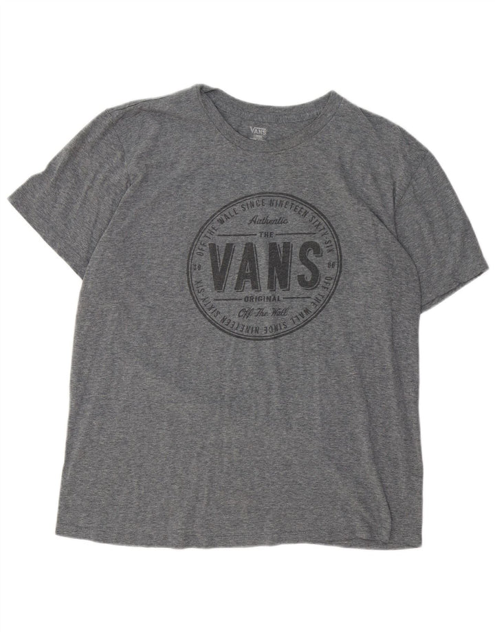 Camiseta Vans masculina gráfica grande algodão cinza