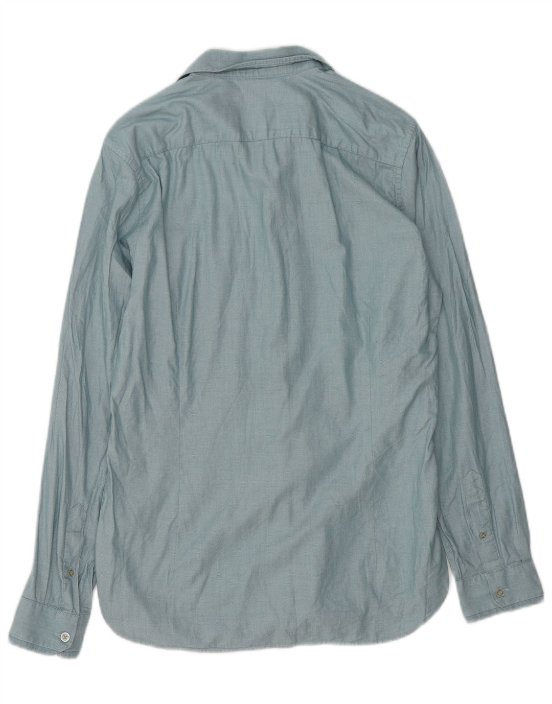 Camisa masculina Ted Baker tamanho 3 algodão azul médio