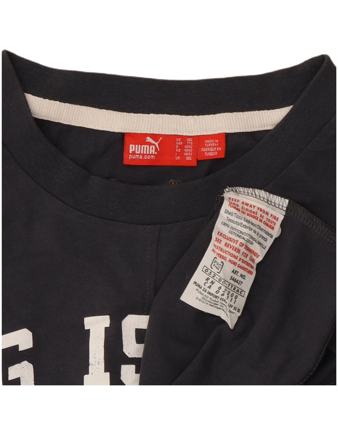 Puma masculino gráfico colete top 2XL algodão azul marinho