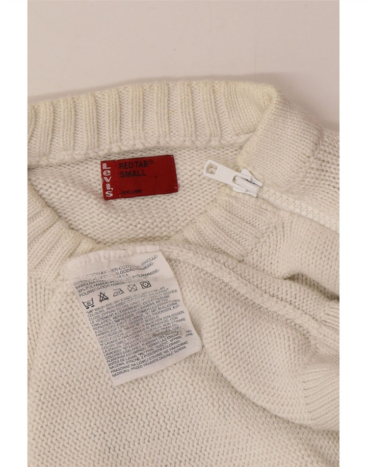 Suéter masculino Levi's com gola redonda e gola redonda, pequeno algodão branco