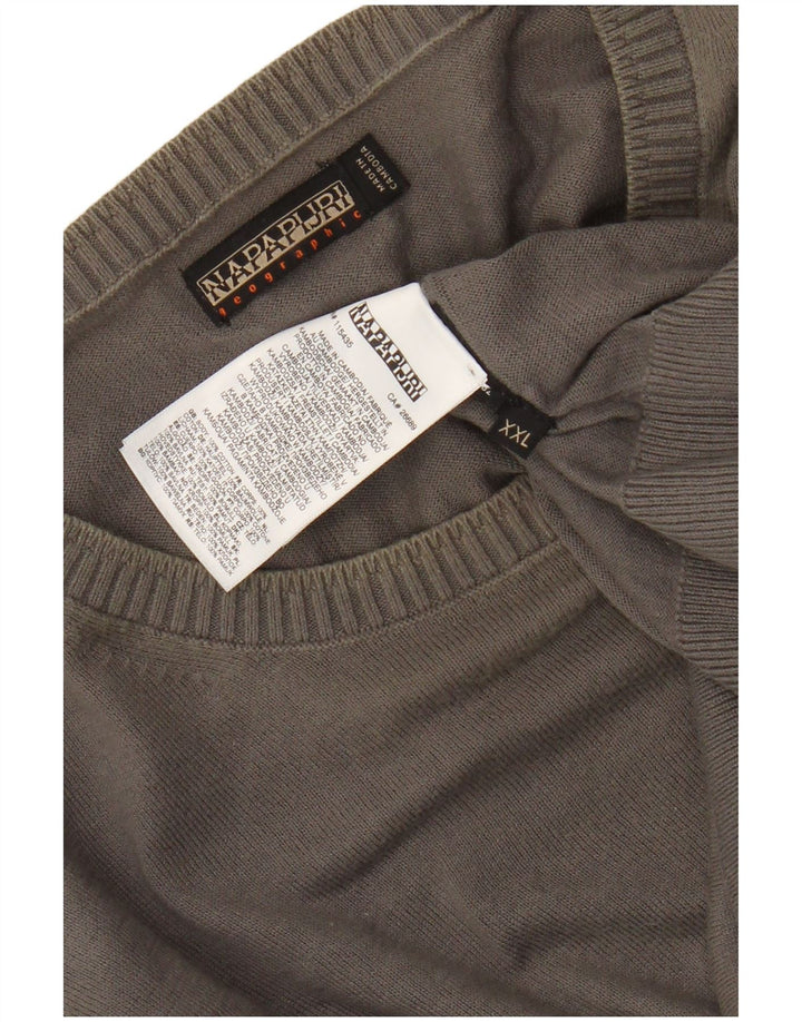 Suéter masculino NAPAPIJRI com gola redonda 2XL algodão cinza