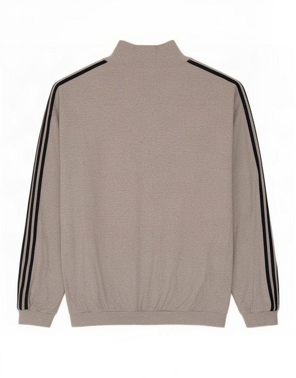 Adidas Mens Tracksuit Top Jacket UK 42/44 Grande Cinza Flecked Algodão